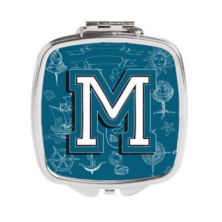 CAROLINES TREASURES Letter M Sea Doodles Initial Alphabet Compact Mirror CJ2014-MSCM